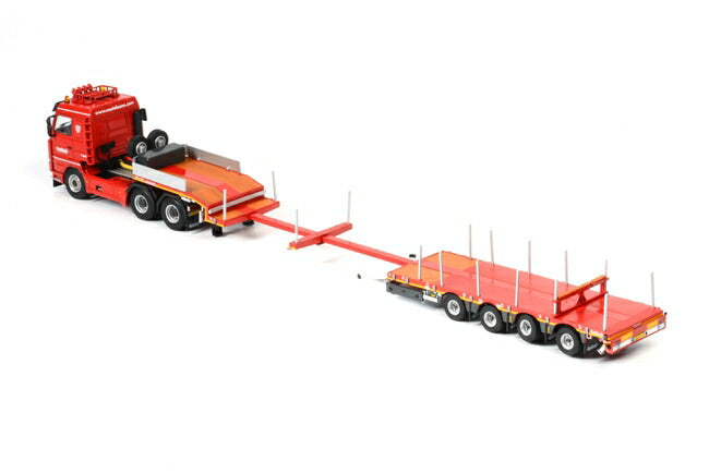 ギャラリービューアに画像をロードする, Nooteboomノーテブーム Scaniaスカニア 3 低床セミ 4軸 トレーラー /WSI 建設機械模型 1/50