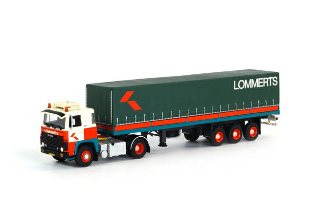 ギャラリービューアに画像をロードする, Lommerts SCANIAスカニア 111/141 クラシック カーテンサイダートレーラー /WSI 1/50 建設機械模型