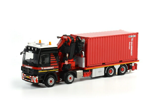 ギャラリービューアに画像をロードする, Mammoetマムート Mercedes-Benzメルセデスベンツ MP3 L Rigid Fassi F1100 + 20フィートコンテナ トラック /WSI 1/50 建設機械模型
