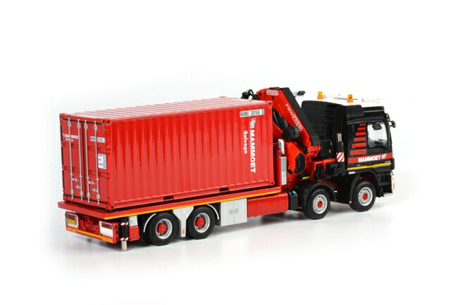 ギャラリービューアに画像をロードする, Mammoetマムート Mercedes-Benzメルセデスベンツ MP3 L Rigid Fassi F1100 + 20フィートコンテナ トラック /WSI 1/50 建設機械模型