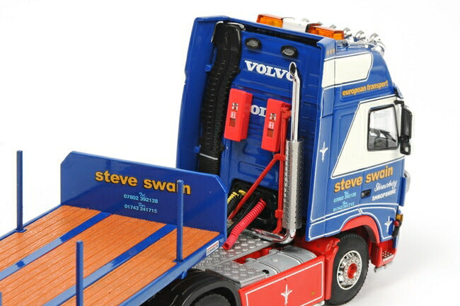 ギャラリービューアに画像をロードする, Steve Swain VOLVOボルボ FH2 Globetrotter XL フラットベッドトレーラー 3軸 トラック /WSI 1/50 建設機械模型