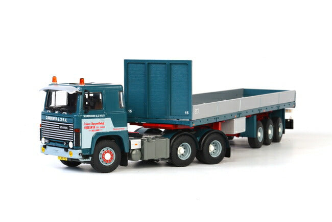 ギャラリービューアに画像をロードする, J.Brouwer Scaniaスカニア 141 クラシック フラットベッドトレーラー トラック/WSI 建設機械模型 1/50