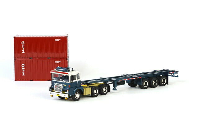ギャラリービューアに画像をロードする, Groenenboom FTF FD serie コンテナトレーラー(3 as) & 2 x 20フィートコンテナ トラック /WSI 1/50 建設機械模型 ミニカー