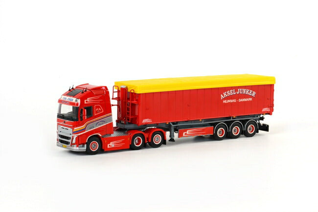 ギャラリービューアに画像をロードする, Aksel Junker Volvoボルボ FH4 GL XL Tip Trailer Volume 3軸 トレーラー トラック /WSI 1/50 建設機械模型 ミニカー
