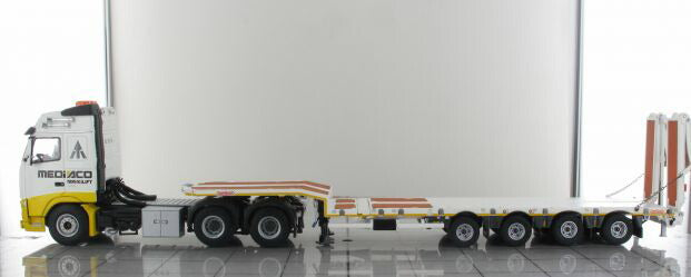 ギャラリービューアに画像をロードする, MEDIACO 4軸 セミ +VOLVOボルボ FH3 6X4 トラック トラクタヘッド/WSI 1/50 建設機械模型 ミニカー