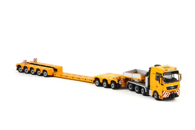 ギャラリービューアに画像をロードする, LIEBHERRリープヘル イエロー 3+5 EURO-PX WITH ICP NTERDOLLY + MAN 8X6 トラック トレーラー/WSI 1/50 建設機械模型 ミニカー