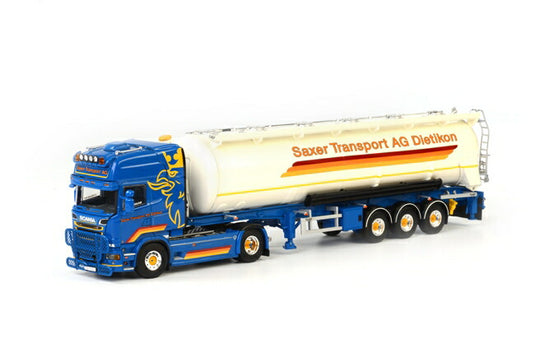 Saxer SCANIAスカニア R Streamline Topline バルクトレーラー3軸 トラック/WSI 1/50 建設機械模型 ミニカー