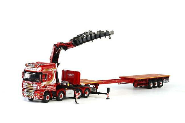 ギャラリービューアに画像をロードする, John O'Neill DAF XF 105 Super Space Cab Palfinger + flatbed trailer トラックトレーラー/WSI 1/50 建設機械模型 ミニカー