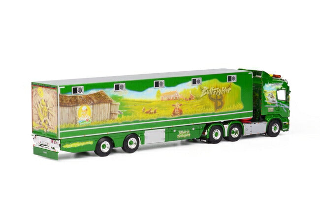 ギャラリービューアに画像をロードする, Peter Bjork "Bullfighter" SCANIAスカニア R Highline ボックストレーラー 2軸 トラック/WSI 1/50 建設機械模型 ミニカー