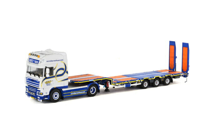 ギャラリービューアに画像をロードする, 【予約】4-6月以降発売予定VVM DAF XF 105 Super Space Cab Nooteboomノーテブーム Low Loader Semi 3軸セミ トラックトレーラー/WSI 1/50 建設機械模型 ミニカー