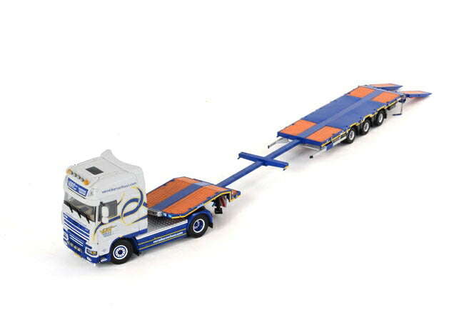 ギャラリービューアに画像をロードする, 【予約】4-6月以降発売予定VVM DAF XF 105 Super Space Cab Nooteboomノーテブーム Low Loader Semi 3軸セミ トラックトレーラー/WSI 1/50 建設機械模型 ミニカー