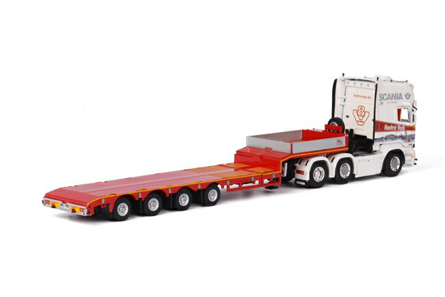 ギャラリービューアに画像をロードする, Andre Vob Scania R Streamline Topline Broshuis 底床セミ4軸トラックトラクタヘッド/WSI 1/50 建設機械模型 ミニカー