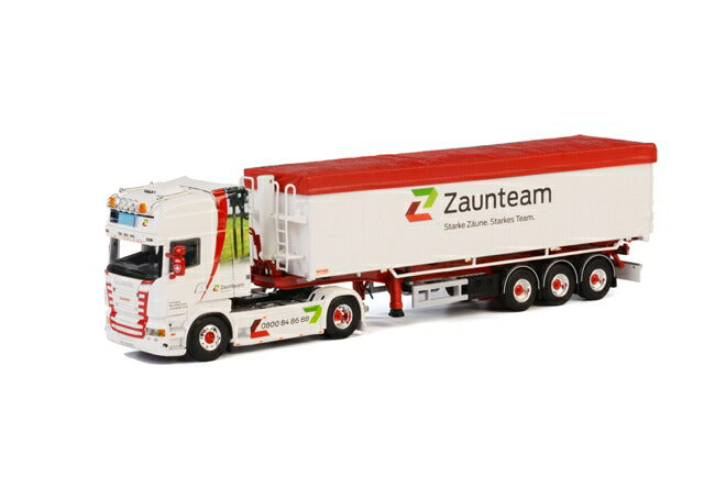 ギャラリービューアに画像をロードする, Agro Zeller SCANIAスカニア R Topline Tip Trailer Volume 3軸トレーラー /WSI 建設機械模型 工事車両 1/50 ミニチュア 重機