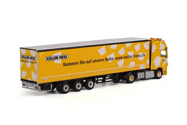 ギャラリービューアに画像をロードする, Keller + Hess DAF XF SSC カーテンサイダートレーラー 3軸 トラック /WSI 建設機械模型 工事車両 1/50 ミニチュア 重機