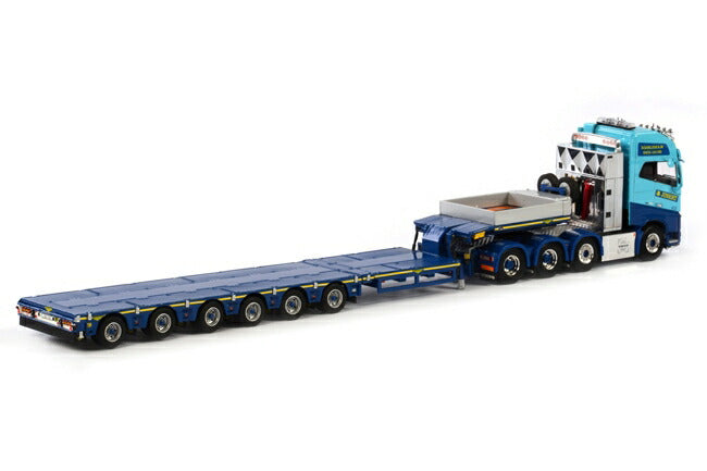 ギャラリービューアに画像をロードする, Jinert Volvoボルボ FH4 Globetrotter XL Broshuis SL 100 tonner トレーラー 6軸 トラック /WSI 建設機械模型 工事車両 1/50 ミニチュア 重機