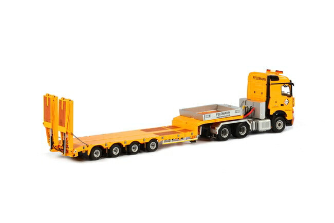 ギャラリービューアに画像をロードする, Feldmann メルセデスベンツアクトロス Big Space Broshuis 底床セミ 4軸 トラック トレーラー/WSI 建設機械模型 工事車両 1/50 ミニチュア