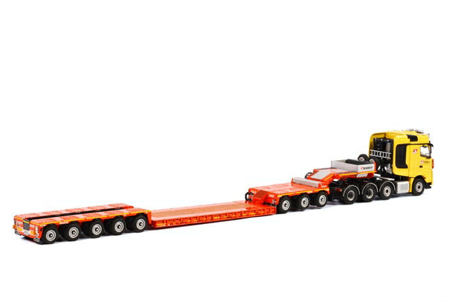 ギャラリービューアに画像をロードする, Silvasti Mercedes-Benz Arocs Big Space SLT 8x4 Nooteboomノーテブーム 5軸 EURO-PX + 3軸 ICP トラック/WSI 建設機械模型 工事車両 1/50 ミニチュア