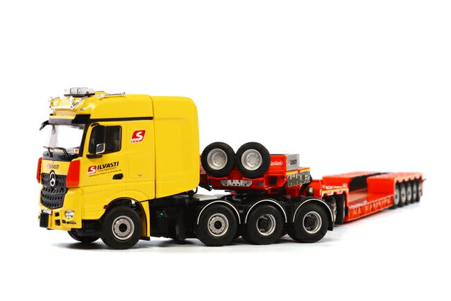 ギャラリービューアに画像をロードする, Silvasti Mercedes-Benz Arocs Big Space SLT 8x4 Nooteboomノーテブーム 5軸 EURO-PX + 3軸 ICP トラック/WSI 建設機械模型 工事車両 1/50 ミニチュア