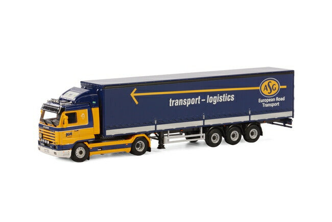 ギャラリービューアに画像をロードする, KA Klippan Scaniaスカニア R113/R143 Streamline カーテンサイダートレーラー 3軸 トラック/WSI 建設機械模型 工事車両 1/50 ミニチュア