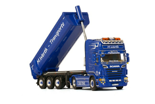 ギャラリービューアに画像をロードする, M. Werth-Transporte SCANIAスカニア R Topline Halfpipe ダンプ トラック トレーラー /WSI 建設機械模型 工事車両 1/50 ミニチュア