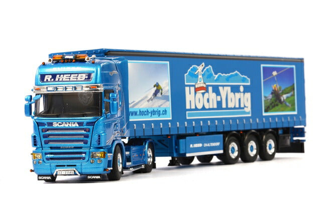 ギャラリービューアに画像をロードする, R. Heeb SCANIAスカニア R Topline カーテンサイダートレーラー 3軸 /WSI 建設機械模型 工事車両 1/50 ミニチュア