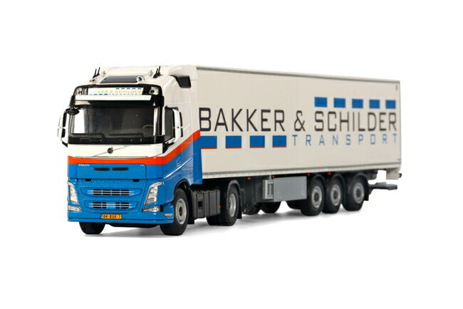 ギャラリービューアに画像をロードする, Bakker & Schilder VOLVOボルボ FH4 Globetrotter XL Box Trailer 3軸トレーラー /WSI 建設機械模型 工事車両 1/50 ミニチュア