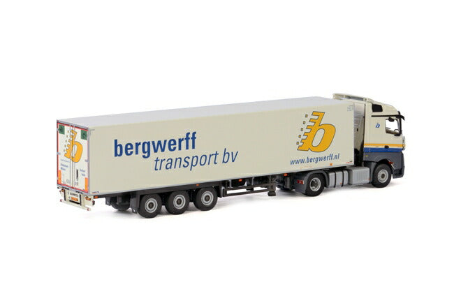ギャラリービューアに画像をロードする, Bergwerff メルセデスベンツアクトロス StreamSpace リーファートレーラー Carrier 3軸トラック /WSI 建設機械模型 工事車両 1/50 ミニチュア
