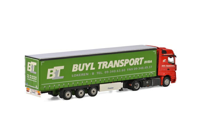 ギャラリービューアに画像をロードする, Buyl Transport メルセデスベンツアクトロス Big Space カーテンサイダートレーラー 3軸トラック トレーラー /WSI 建設機械模型 工事車両 1/50 ミニチュア