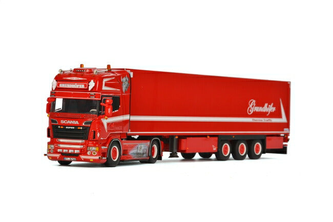 ギャラリービューアに画像をロードする, Grundhofer SCANIAスカニア R Topline リーファートレーラー Carrier 3軸 /WSI 建設機械模型 工事車両 1/50 ミニチュア