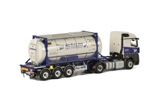 Panalon Multimodal SA メルセデスベンツアクトロス StreamSpace コンテナトレーラー 3軸 + 20FT Swopbody トラック /WSI 建設機械模型 工事車両 1/50 ミニチュア