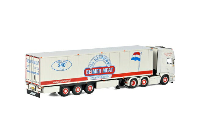 ギャラリービューアに画像をロードする, Beimer Meat SCANIAスカニア R Streamline Topline リーファートレーラー Thermoking 3軸 /WSI 建設機械模型 工事車両 1/50 ミニチュア
