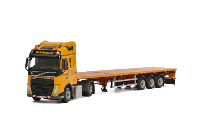 ギャラリービューアに画像をロードする, Wiesbauer Volvoボルボ FH4 Globetrotter Flatbed Trailer 3軸トレーラー /WSI 建設機械模型 工事車両 1/50 ミニチュア