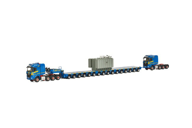 ギャラリービューアに画像をロードする, Havator メルセデスベンツアクトロス MP4 Big Space SLT 8x6 Scheuerle Intercombi 6+6+4 軸トレーラー /WSI 建設機械模型 工事車両 1/50 ミニチュア