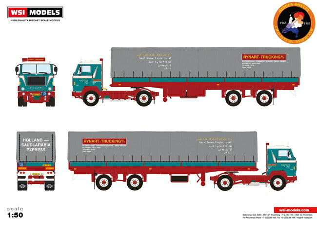 ギャラリービューアに画像をロードする, 【予約】10-12月以降発売予定Rynart Trucking Volvo F88 Classic カーテンサイダートレーラー トラック /WSI 建設機械模型 工事車両 1/50 ミニチュア