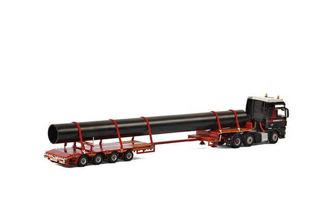 ギャラリービューアに画像をロードする, Mammoetマムート MAN TGX XXL Semi Lowloader 4軸トレーラー 建設機械模型 工事車両 WSI 1/50 ミニチュア