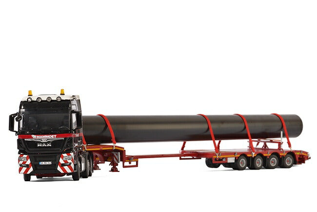 ギャラリービューアに画像をロードする, Mammoetマムート MAN TGX XXL Semi Lowloader 4軸トレーラー 建設機械模型 工事車両 WSI 1/50 ミニチュア
