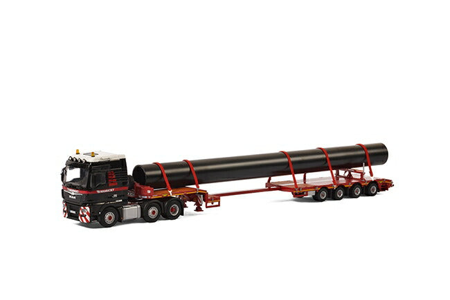 ギャラリービューアに画像をロードする, Mammoetマムート MAN TGX XXL Semi Lowloader 4軸トレーラー 建設機械模型 工事車両 WSI 1/50 ミニチュア