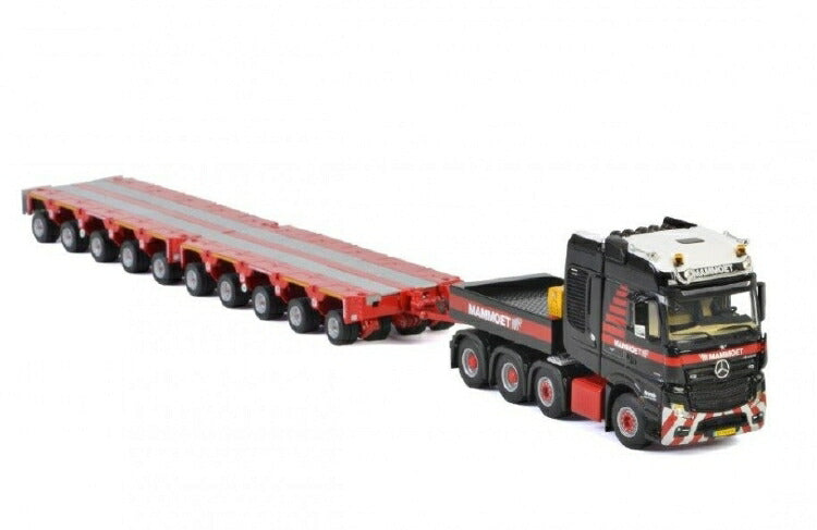 ギャラリービューアに画像をロードする, マムート特注MAMMOET メルセデスベンツアクトロス MP4 SLT GIGA SPACE INTERCOMBI SCHEUERLE SET 5+5 トラック トレーラー WSI 1/50 建設機械 模型ミニカー はたらく車重機