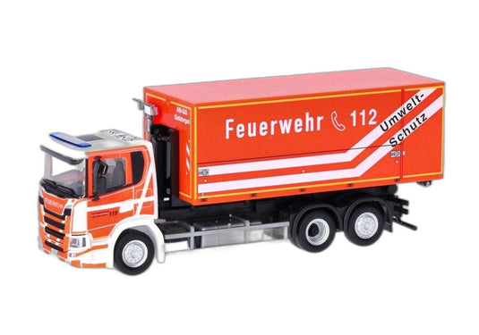 Feuerwehr Fulda Scania CG17 スワップボディ/ Herpa 1/87  模型 ミニカー