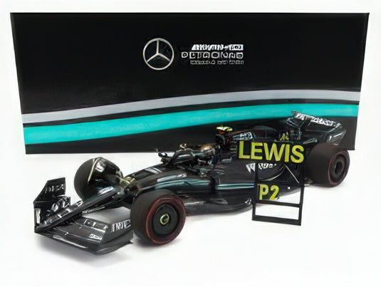 MERCEDES GP  F1 W14 TEAM MERCEDESAMG PETRONAS FORMULA ONE N 44 2nd AUSTRALIAN MELBOURNE GP WITH PIT BOARD 2023 LEWIS HAMILTON  MATT BLACK/MINICHAMPS 1/18ミニカー