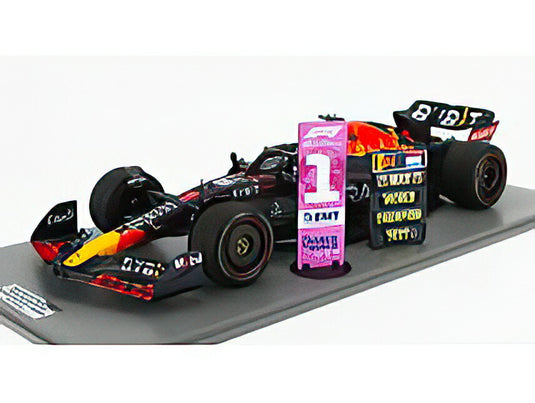 RED BULL  F1 RB18 TEAM ORACLE RED BULL RACING N 1 WORLD CHAMPION WINNER JAPAN GP WITH PIT BOARD 2022 MAX VERSTAPPEN  MATT BLUE YELLOW RED/Spark 1/12ミニカー