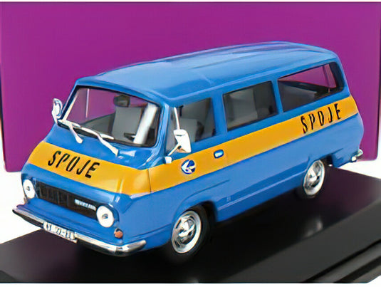 SKODA 1203 MINIBUS POSTE SPOJE 1974 BLUE YELLOW/ABREX 1/43ミニカー