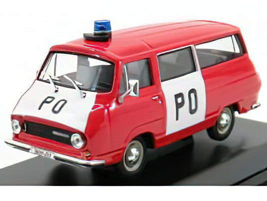 SKODA 1203 MINIBUS PO BRIGADE FIRE ENGINE 1974 RED WHITE/ABREX 1/43ミニカー