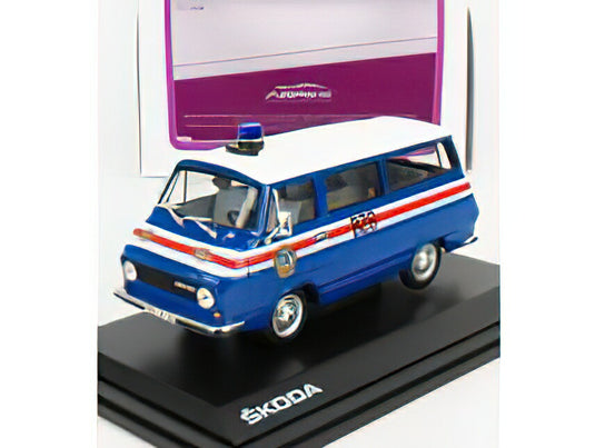 SKODA 1203 MINIBUS BZS POLICE 1974 BLUE WHITE/ABREX 1/43ミニカー