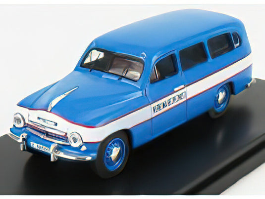 SKODA 1201 SW STATION WAGON VEREJNA BEZPECNOST POLICE 1956 BLUE WHITE/ABREX 1/43ミニカー