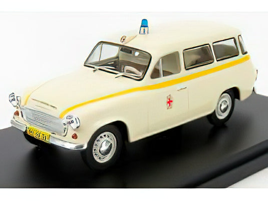 SKODA 1202 MUNZ BRNO AMBULANCE 1964 BLUE WHITE/ABREX 1/43ミニカー