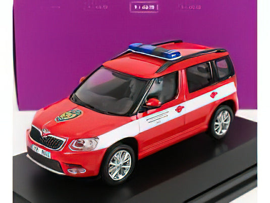 SKODA YETI SUV FACELIFT (RESTYLING) FIRE ENGINE 2013 RED WHITE/ABREX 1/43ミニカー
