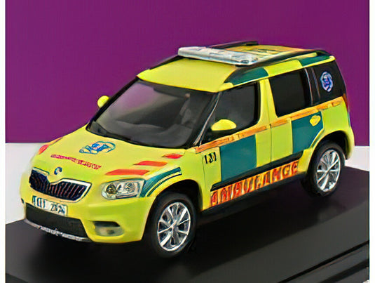 SKODA YETI SUV FACELIFT (RESTYLING) AMBULANCE 2013 YELLOW GREEN/ABREX 1/43ミニカー