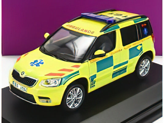 SKODA YETI SUV FACELIFT (RESTYLING) AMBULANCE 2013 YELLOW GREEN/ABREX 1/43ミニカー