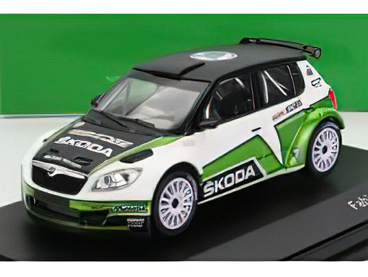 SKODA FABIA II FL S2000 N 0 SKODA MOTORSPORT DESIGN RALLY 2010 GREEN WHITE BLACK/ABREX 1/43ミニカー